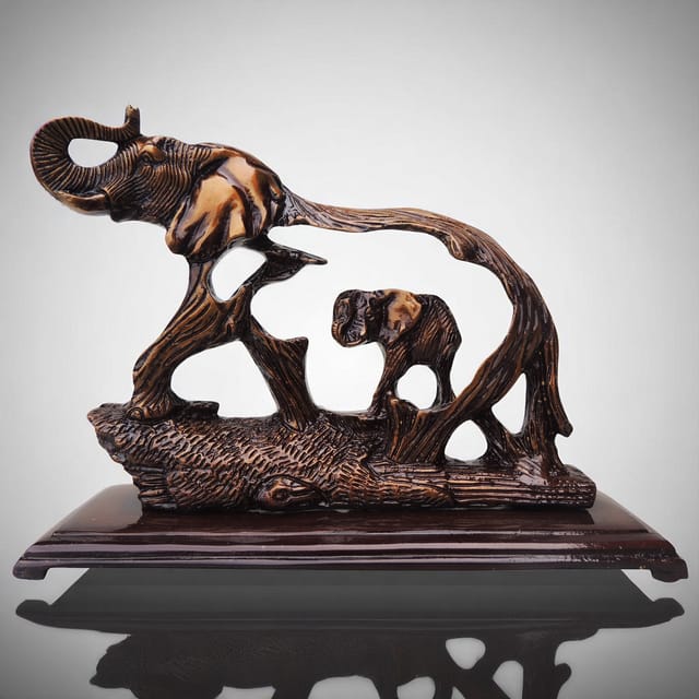 Brass Showpiece Elephant Statue  - 9*2.5*6.6 Inch (BS1307 C)