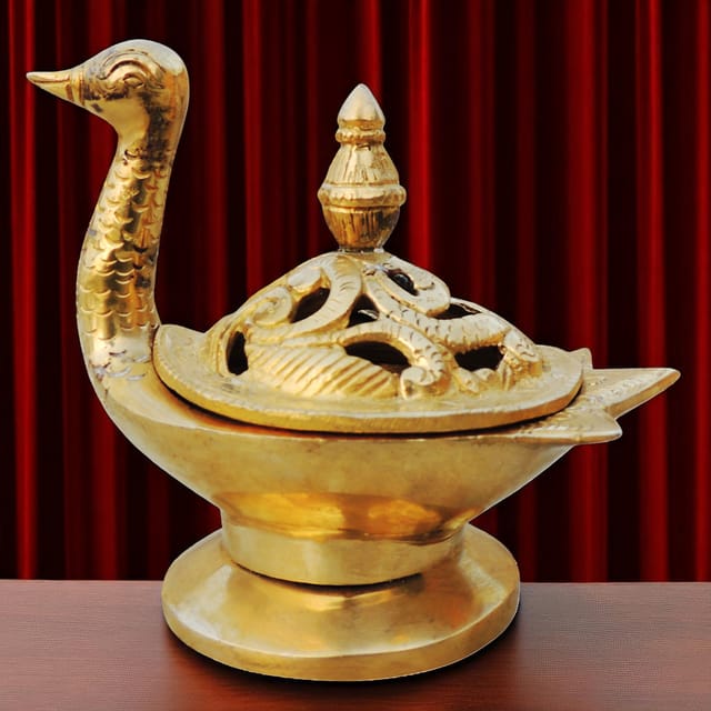 Brass Showpiece Duck Shape Loban, Bakhoor Dan (BS1681 D)