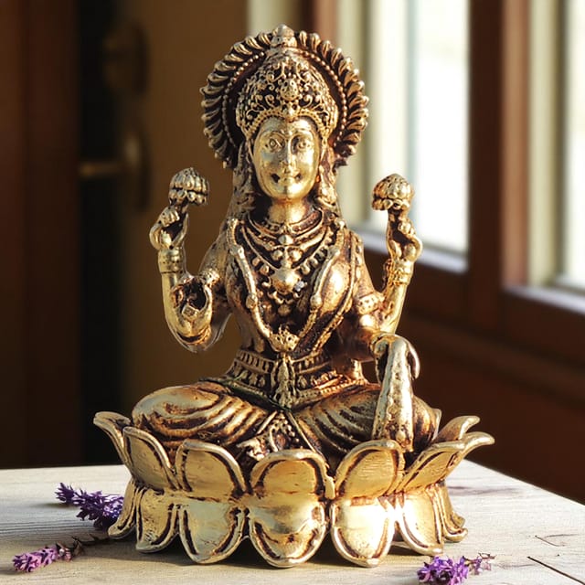 Brass Showpiece Laxmi Ji God Idol Statue - 2.2*2*2.6 Inch (BS1704 L)