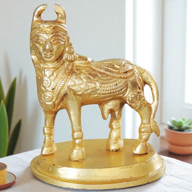 Brass Showpiece Kamdhenu Cow Statue - 2.5*1.5*3 inch (BS1052 C)
