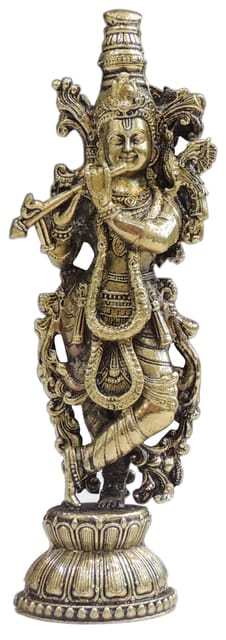 Brass Showpiece Krishna God Idol Statue - 2*1.2*6 Inch (BS1816 K)
