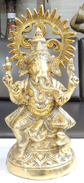 Aluminium Showpiece Kamal Ganesh - 6.5*4.5*14 Inch (AS511 G)