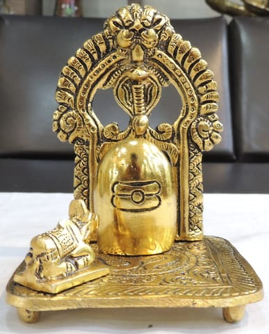 Aluminium Showpiece Shivling - 3.5*3.5*5 Inch (AS510 G)