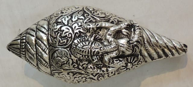 Aluminium Showpiece Shank Ganesh - 5*2*2 Inch (AS507 S)