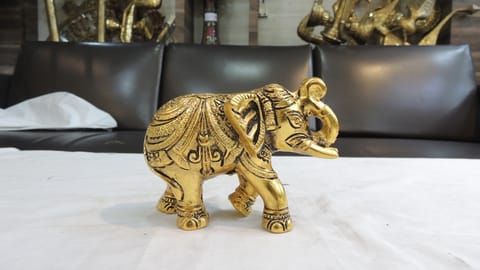 Aluminium Showpiece Elephant - 5*2*3.5 Inch (AS503 G)