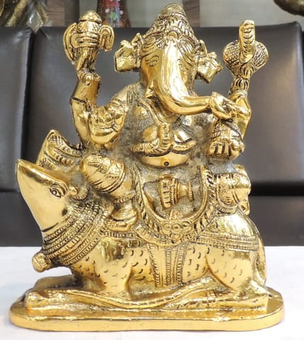 Aluminium Showpiece Ganesh Ji - 7*4*8 Inch (AS502 G)