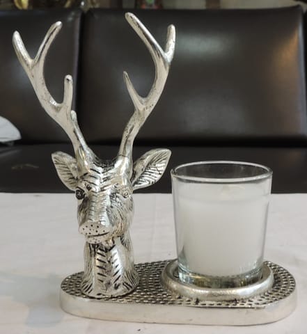 Aluminium Showpiece Deer Wax Glass Holder - 5*3*6 Inch (AS498 S)
