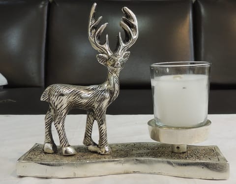 Aluminium Showpiece Deer Wax Glass Holder - 7*2*6 Inch (AS497 S)