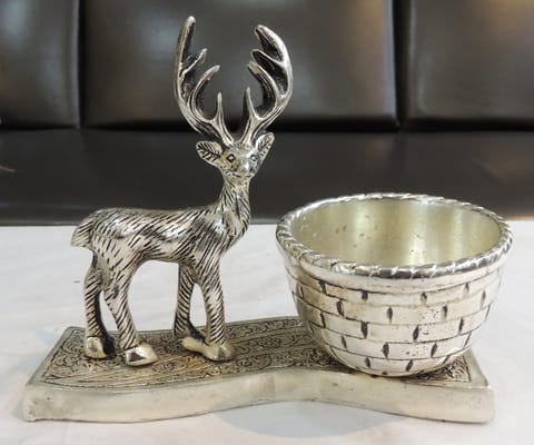 Aluminium Showpiece Deer Basket - 7*3.5*6 Inch (AS495 S)