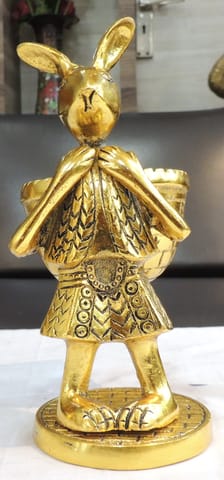 Aluminium Showpiece Rabbit Basket - 5*3.5*8 Inch (AS494 G)