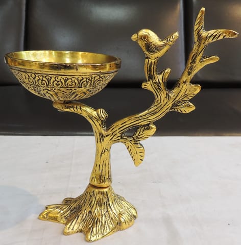 Aluminium Showpiece Tree Branch Bowl - 7*3.5*7 Inch (AS493 A)