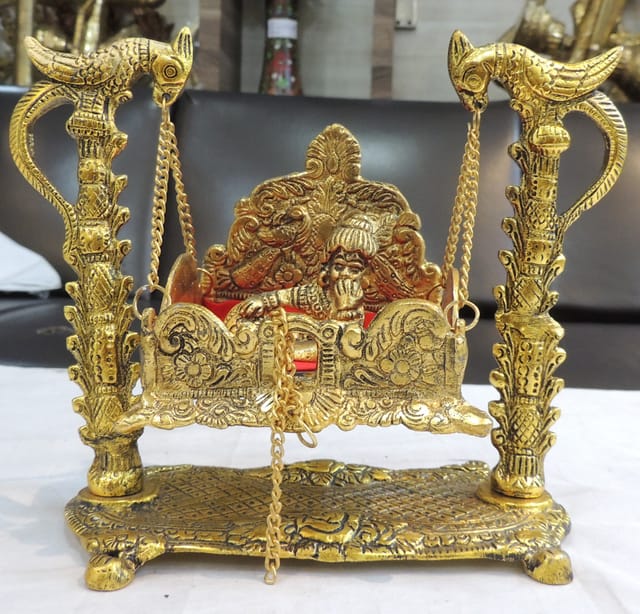 Aluminium Showpiece Peacock Jhula - 8*3*6.5 Inch (AS426 N)