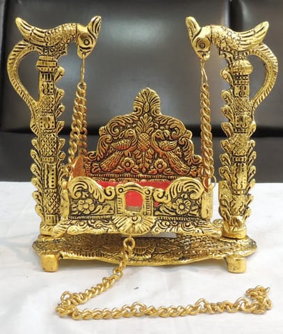 Aluminium Showpiece Peacock Jhula - 6.6*3.5*6.5 Inch (AS426 M)
