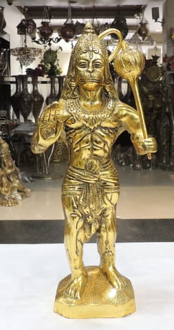 Aluminium Showpiece Standing Hanuman Ji - 6.5*4.5*16 Inch (AS488 G)