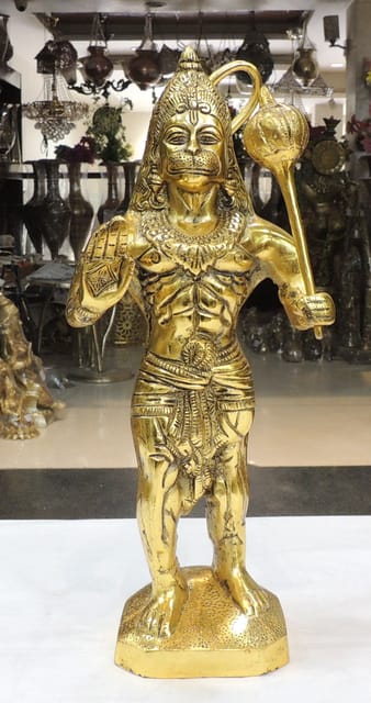 Aluminium Showpiece Standing Hanuman Ji - 6.5*4.5*16 Inch (AS488 G)