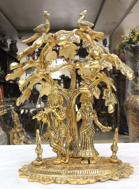 Aluminium Showpiece Radha Krishna - 11.5*6.5*12.5 Inch (AS486 G)