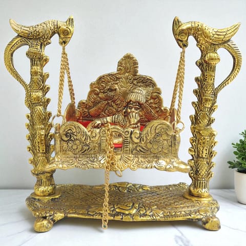 Aluminium Showpiece Peacock Jhula - 8*3*6.5 Inch (AS426 N)