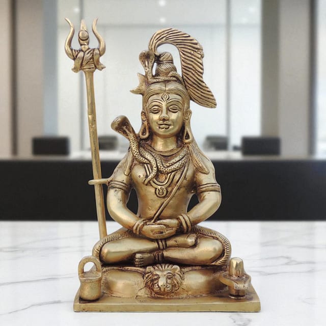 Brass Showpiece Shiv Ji God Idol Statue - 5*4*8.5 Inch (BS1529 G)