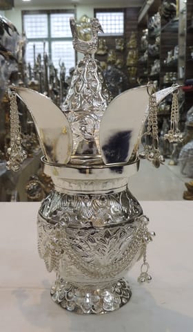 Brass Decorative Silver Kalash - 6.2*6.2*10 Inch (AT070 C)
