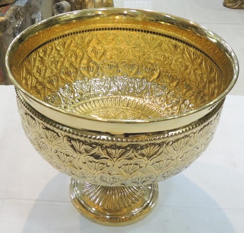 Brass Decorative Bowl With Stand - 9*9*10 Inch (AT073 E)