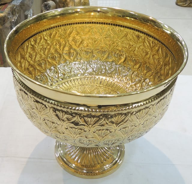Brass Decorative Bowl With Stand - 9*9*10 Inch (AT073 E)