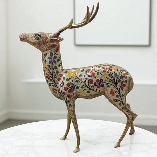Brass Home Decorative Deer Showpiece Statue - 20*11.5*26 Inch (AN270 C)