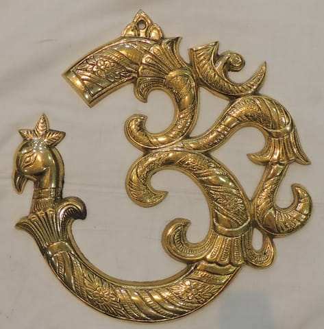 Brass Home Decor Wall Hanging Om - 10*0.5*10 Inch (F786 G)