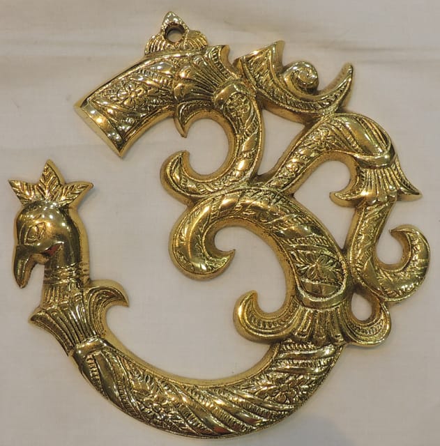 Brass Home Decor Wall Hanging Om - 6*0.5*6 Inch (F786 C)