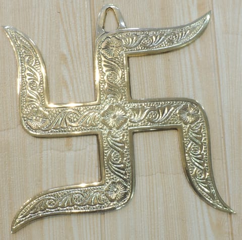Brass Home Decor Wall Hanging Swastic - 8*0.5*8 Inch (F787 E)