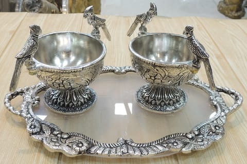 Brass Decorative Tray - 11*6.5*0.5 Inch (AT075 D)
