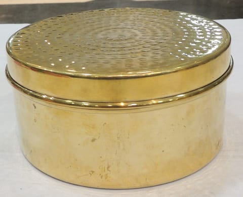 Brass Laddu Box - 5.5*5.5*3 Inch (Z645 E)