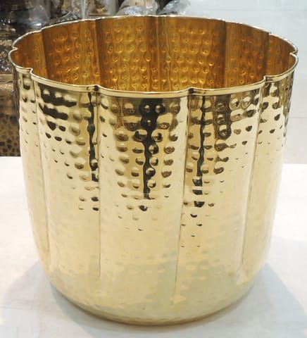 Brass Home Decor Hammered Planter - 10*10*9 Inch (F788 E)