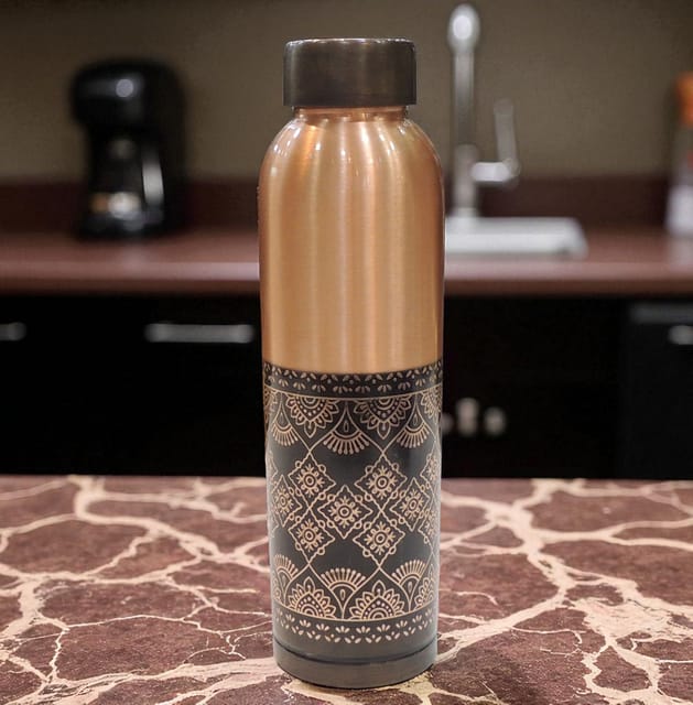 Copper Drinking Water Bottle, Capacity : 900 ML - 2.6*2.6*10.5 Inch (BC202 L)
