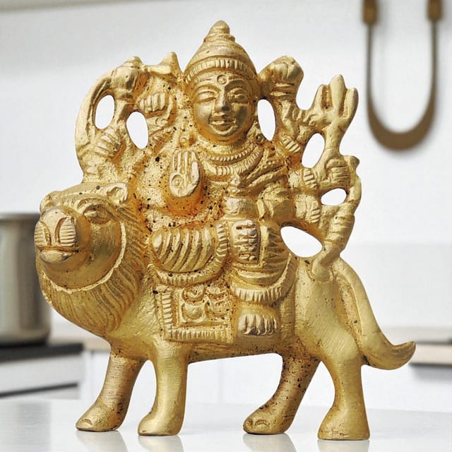 Brass Showpiece Durga Ji God Idol Statue - 2.3*0.7*2.5 inch (BS746 B)