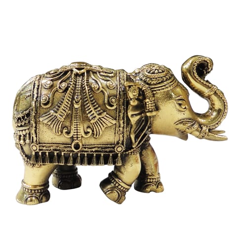 Brass Showpiece Elephant Statue - 4*2*2.5 Inch (BS1707 X)