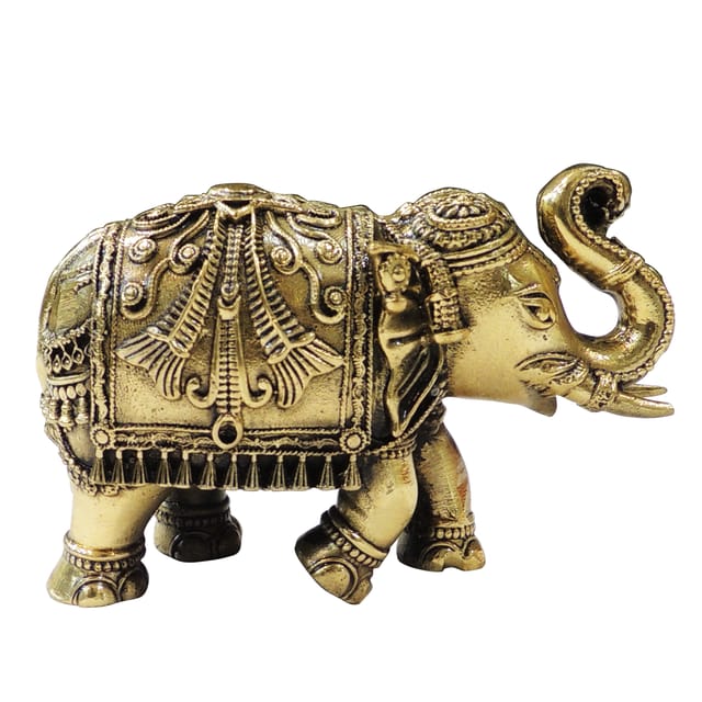 Brass Showpiece Elephant Statue - 4*2*2.5 Inch (BS1707 X)