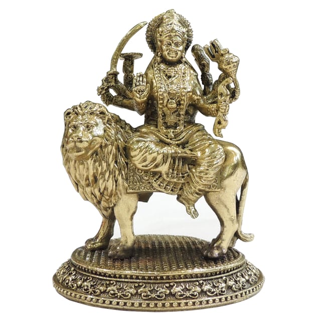 Brass Showpiece Durga Ji God Idol Statue - 3.5*3*4.2 Inch (BS1844 B)