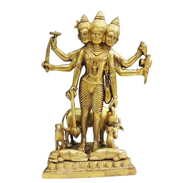 Brass Showpiece Dattatreya God Idol Statue - 9*4.5*12 Inch (BS969 X)
