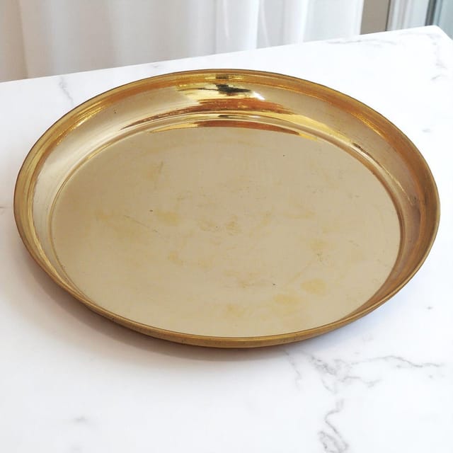 Brass Thali - 8*8*1 Inch (Z231 E)