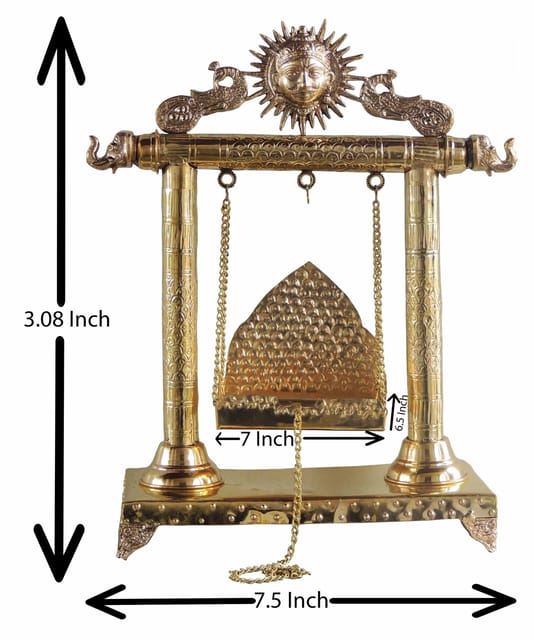 Brass Laddu Gopal Jhula For God Idol - 18*7.5*22 inch (AS227 E)