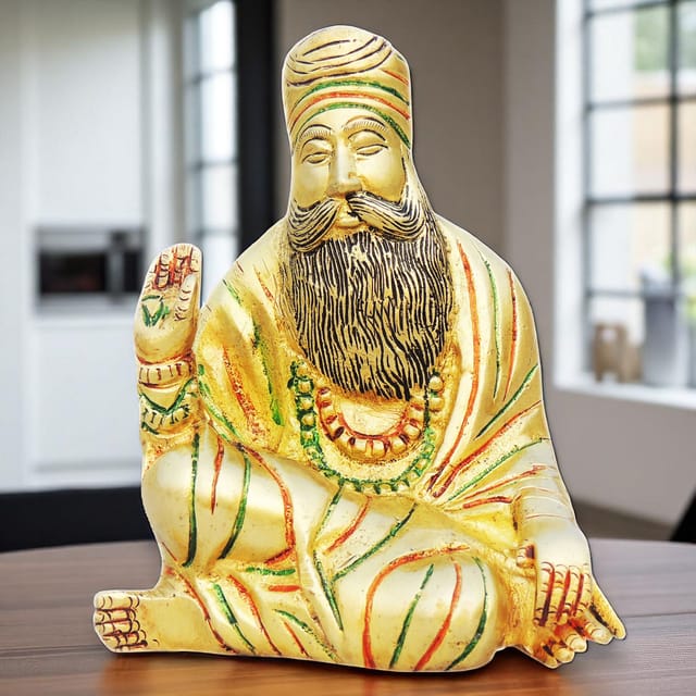 Brass Showpiece Guru Nanak Dev Ji Statue - 4.5*2.5*5.5 inch (BS1242 B)