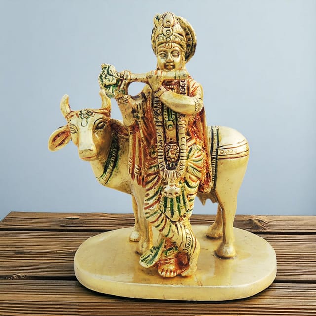 Brass Showpiece Cow Krishna Statue - 4*2.5*5 inch (BS1243 B)