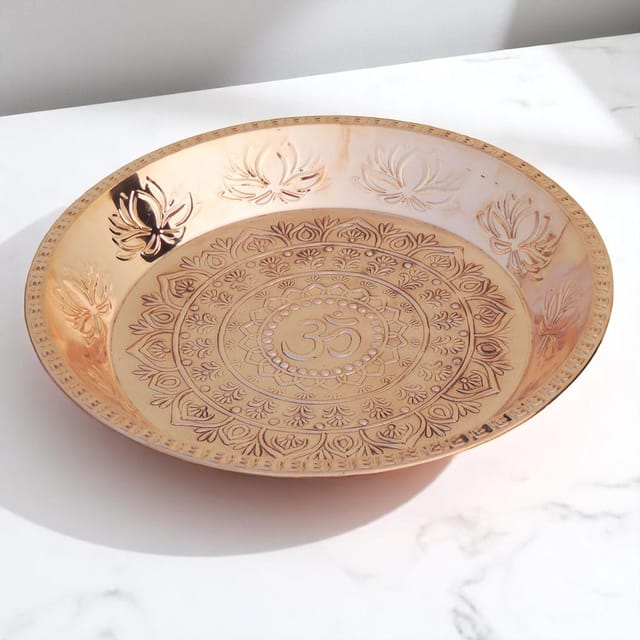 Pure Copper Thali - 14*14*2 inch (BC154 C)