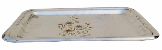 Pure Steel Tray Fancy 12 inch (24 Gaugae) - 14.5*10*1 inch (S082 C)