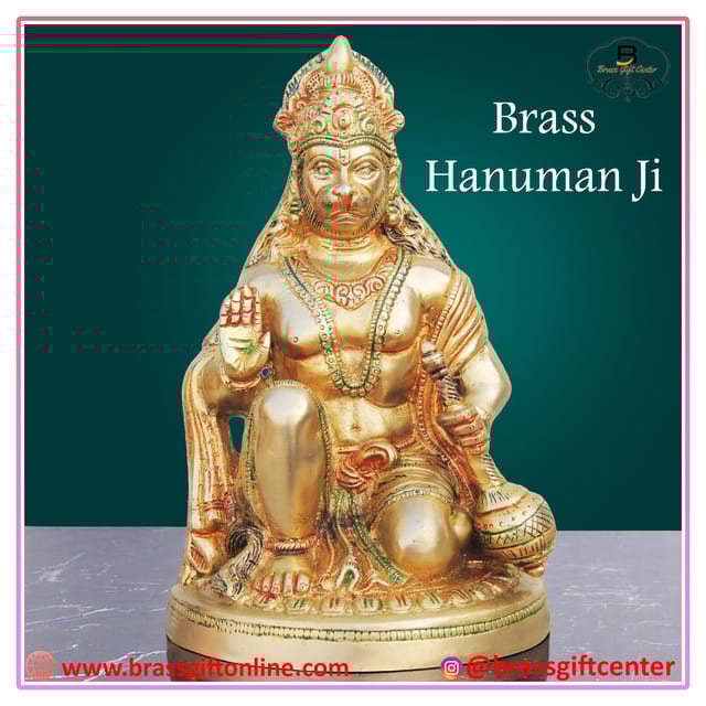 Brass Showpiece Hanuman Ji Statue - 6.3*5.6*9.5 Inch (BS737 A)