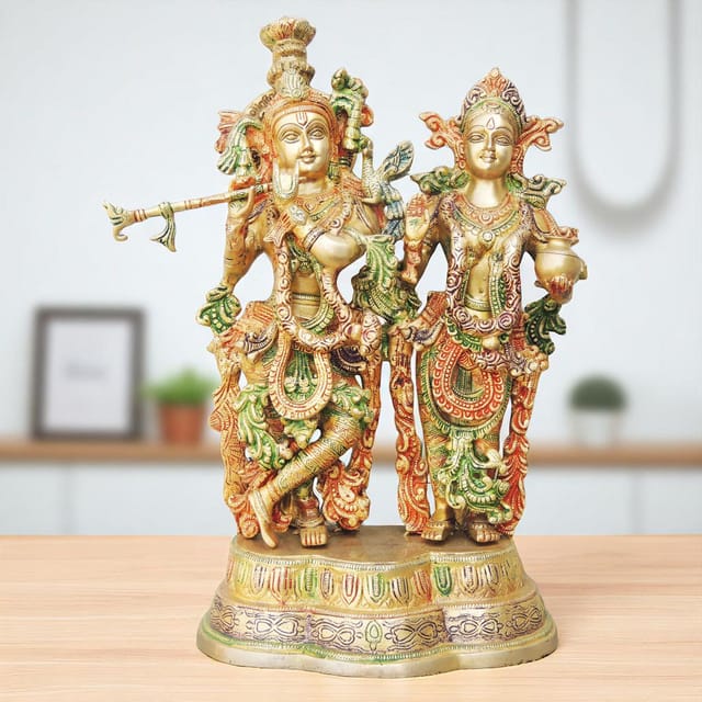 Brass Radha Krishan Same Base Idol-10.5*5*16.8 (BS939 A)