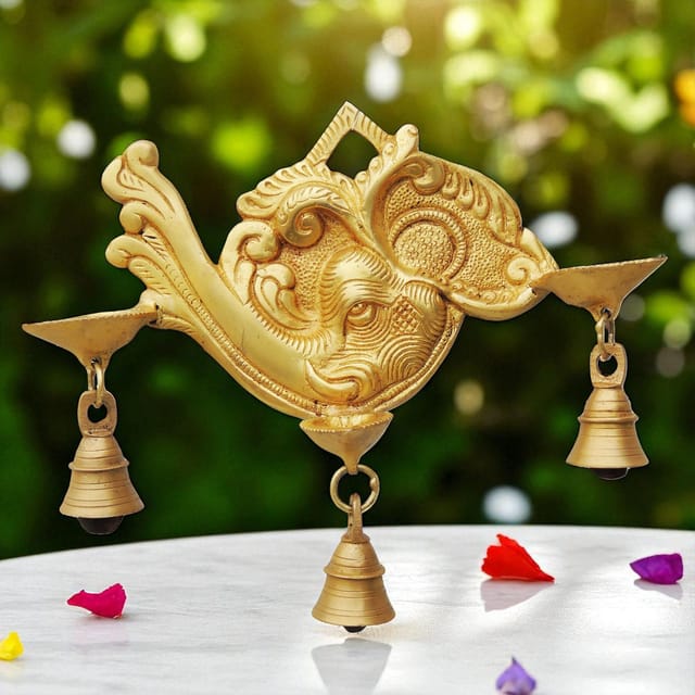 Brass Showpiece Ganesh Wall Plate Statue - 10*2.5*8 Inch (BS846 A)