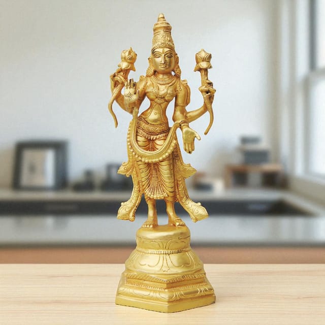 Brass Showpiece Laxmin Standing Statue - 5*5*12 Inch (BS845 A)