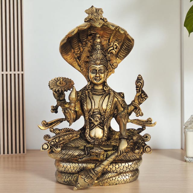 Brass Showpiece Vishnu Statue  - 8*5*11.1 Inch (BS1293 C)