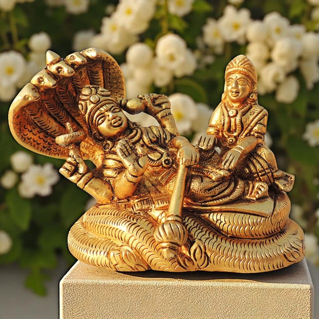 Brass Showpiece Vishnu & Laxmi Ji God Idol Statue  - 5*2*3.2 Inch (BS1050 X)